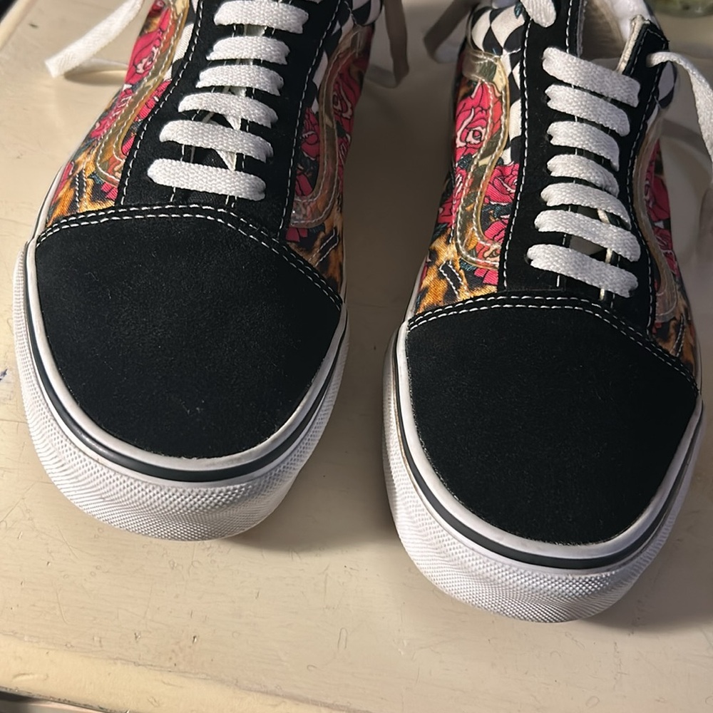 Vans Old Skool Rose Animal Check Sneakers M8.5 W10 - Picture 2 of 11